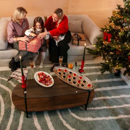 Alfombra estilo escandinavo de pelo largo rectangular (2/5)