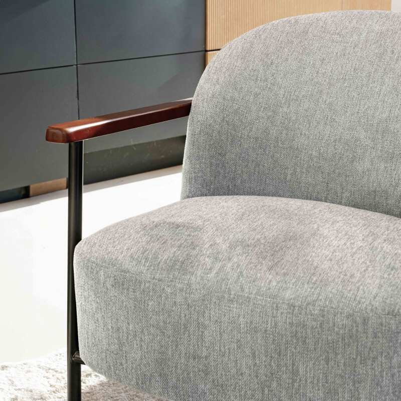 Sillón relax de tejido, madera y metal (2/7)