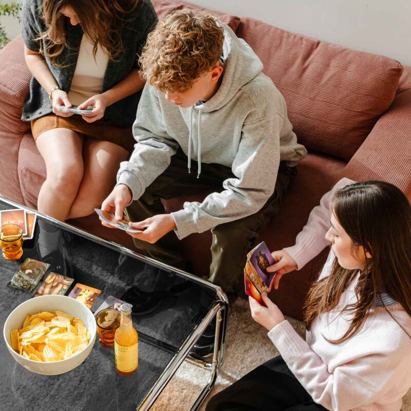 Mesa de centro de cristal templado cuadrada 90x90 cm