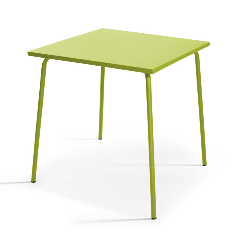 Mesa de jardín cuadrada de metal 70 x 70 cm