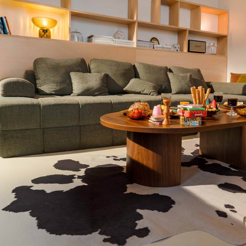 Sofá modular de 4 plazas de tela con cojines (8/9)