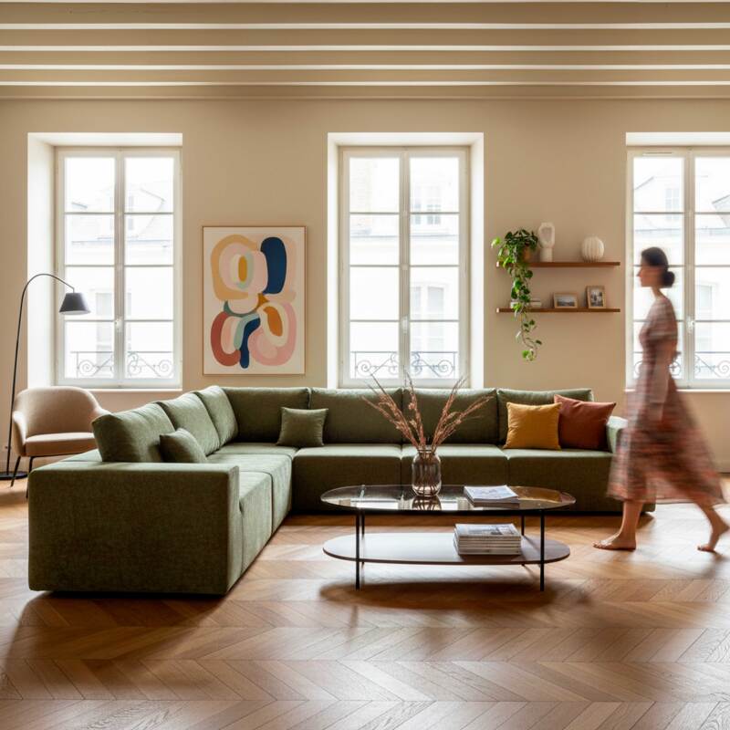 Mesa de centro de cristal y efecto madera oscura ovalada 120 x 55 x 40 cm