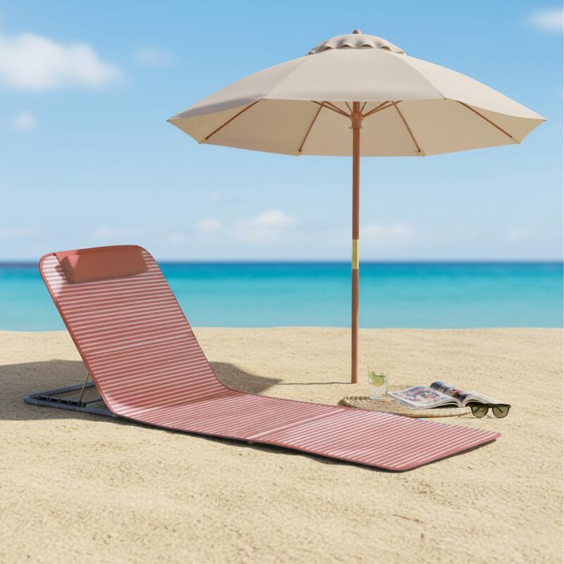 Tumbona de playa plegable reclinable 5 posiciones