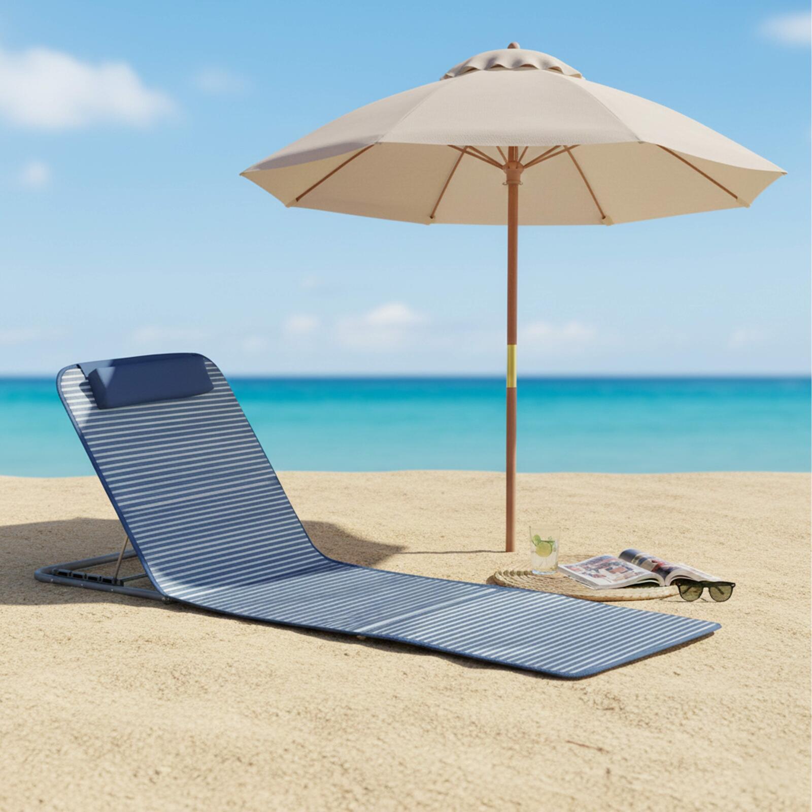 Tumbona de playa plegable reclinable 5 posiciones