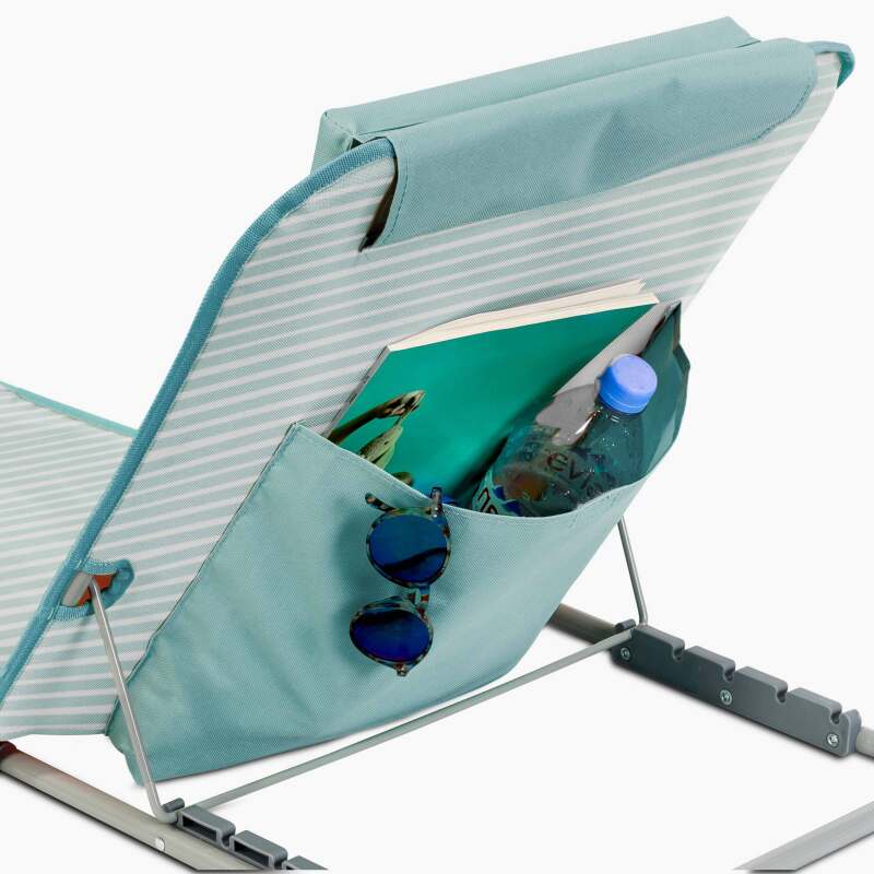 Tumbona de playa plegable reclinable 5 posiciones (2/7)