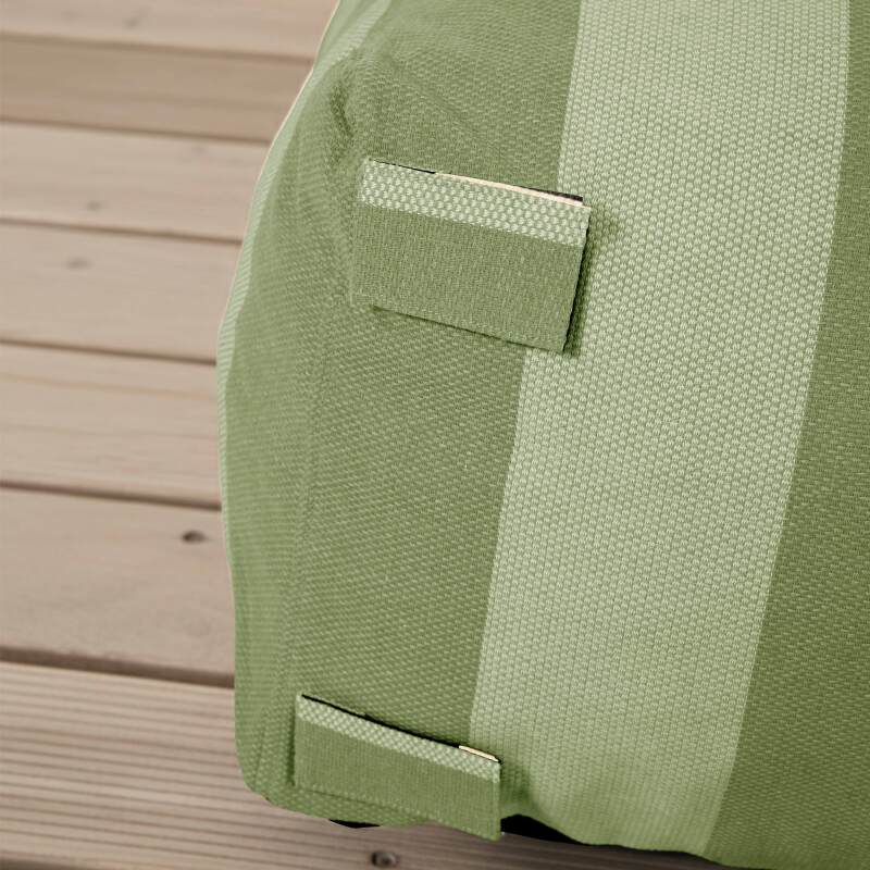 Sofá modular de exterior a rayas para 4 personas con 1 sillón, 2 sillones esquineros y 1 puf (6/7)