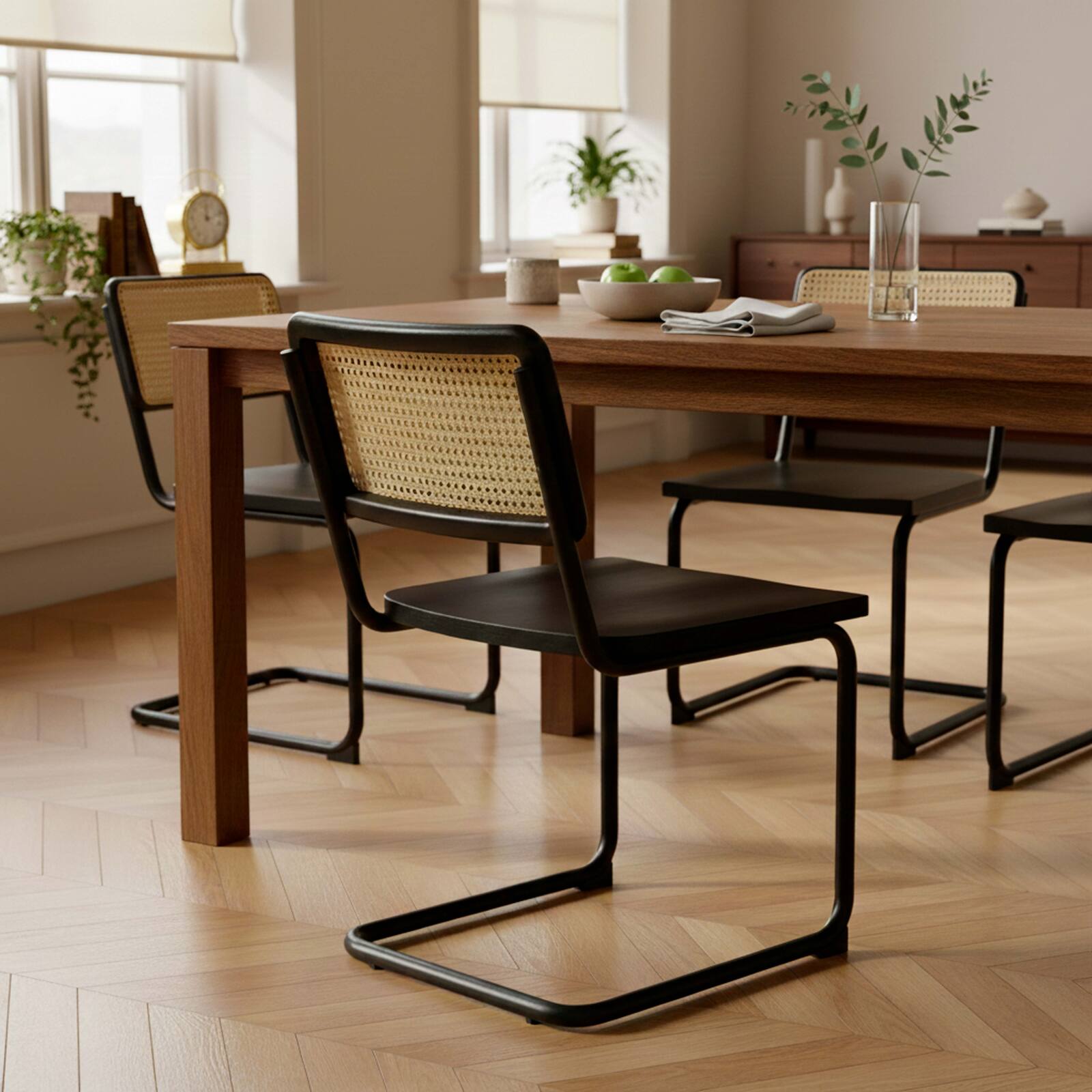 Sillas de madera y metal - Lote de 2