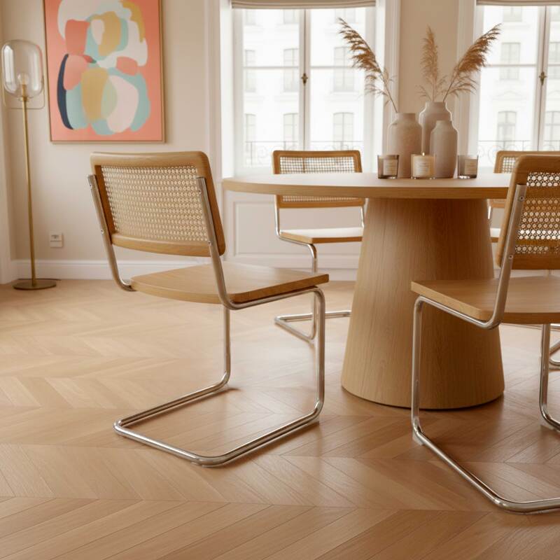 Sillas de madera y metal - Lote de 2