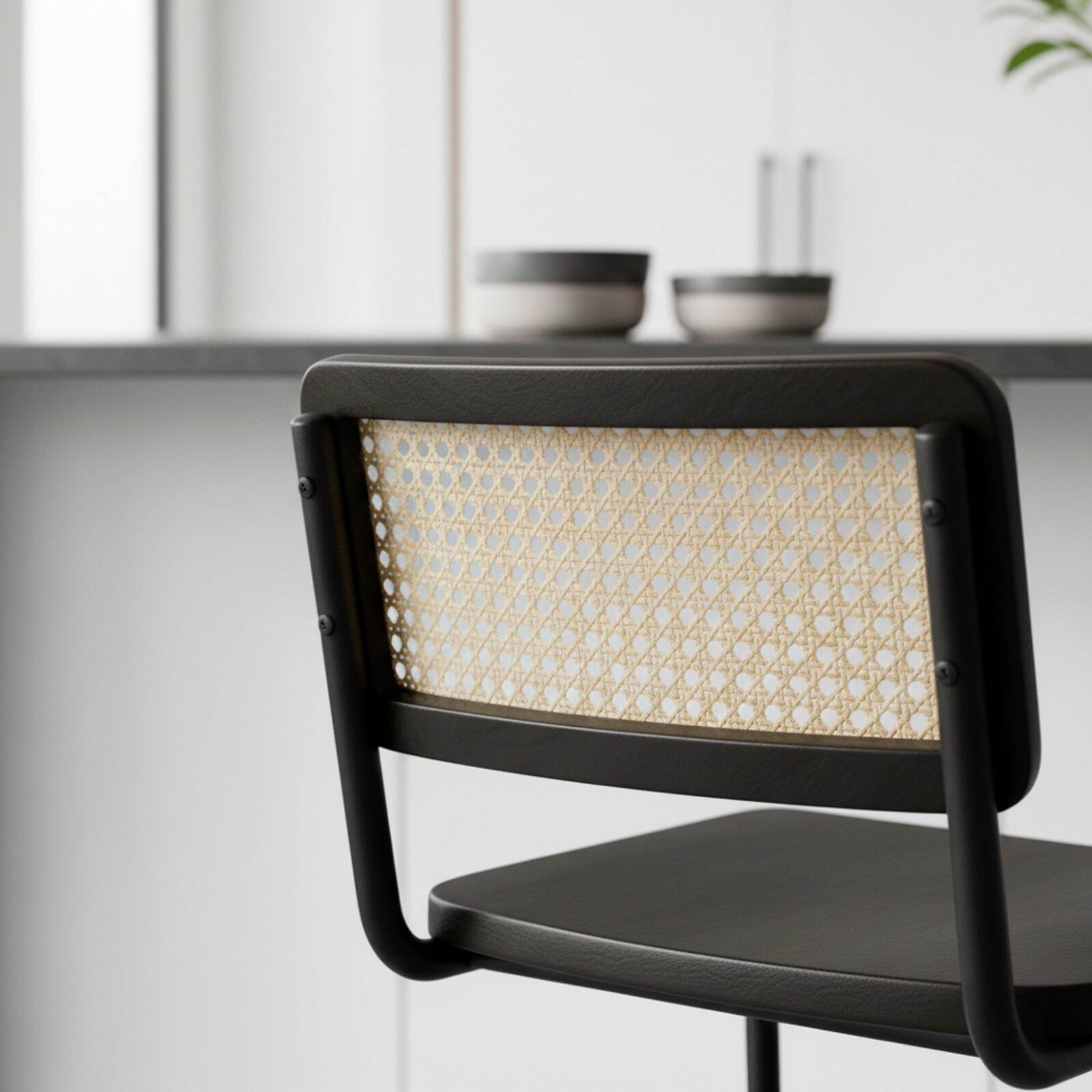 Sillas altas de madera y metal - Lote de 2