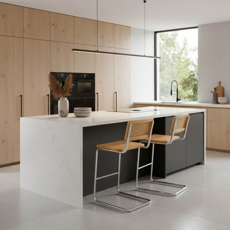 Sillas altas de madera y metal - Lote de 2 (2/8)