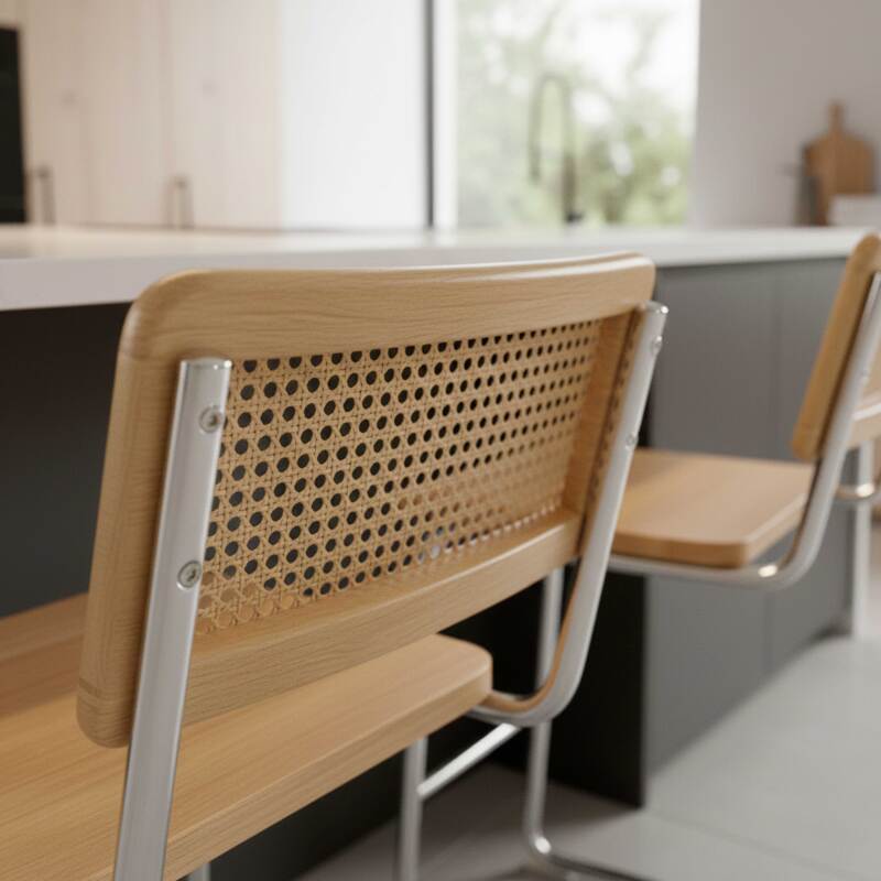 Sillas altas de madera y metal - Lote de 2 (4/8)