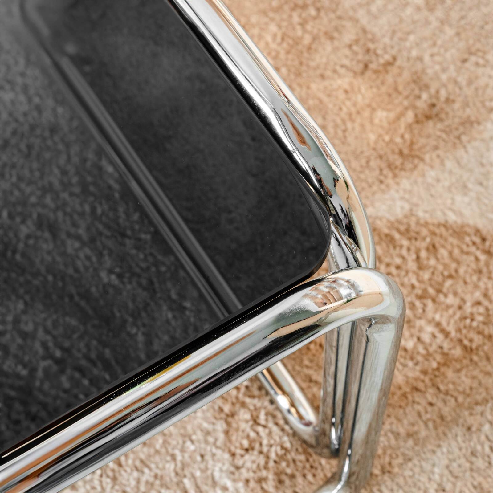 Mesa de centro de cristal templado cuadrada 90x90 cm