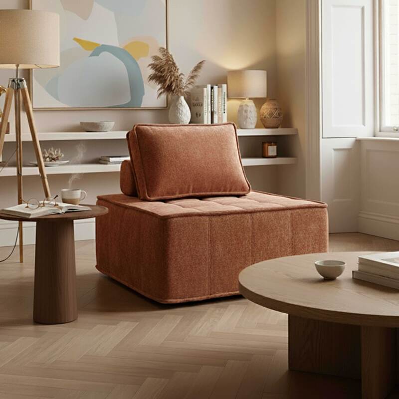 Sillón de tela para sofá modular con cojín