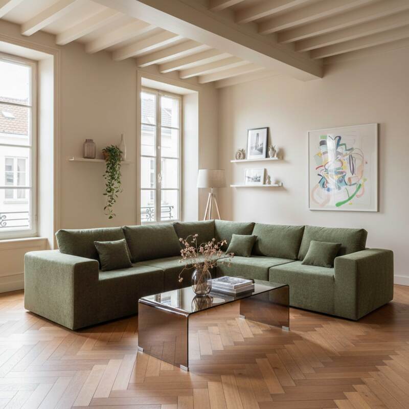 Mesa de centro de cristal templado rectangular 110x50 cm (3/7)