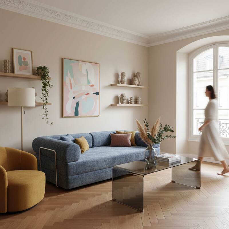 Mesa de centro de cristal templado rectangular 110x50 cm (2/8)