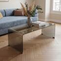 Mesa de centro de cristal templado rectangular 110x50 cm