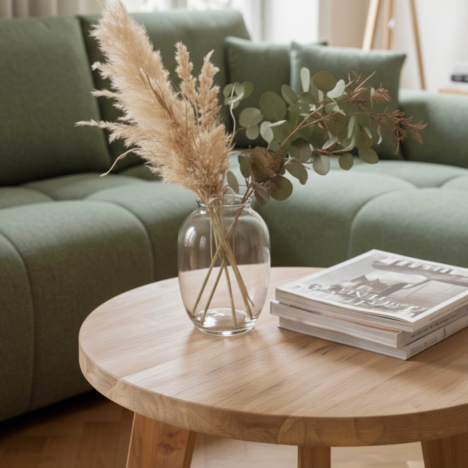 Mesa de centro de teca maciza reciclada redonda Ø50 cm estilo boho