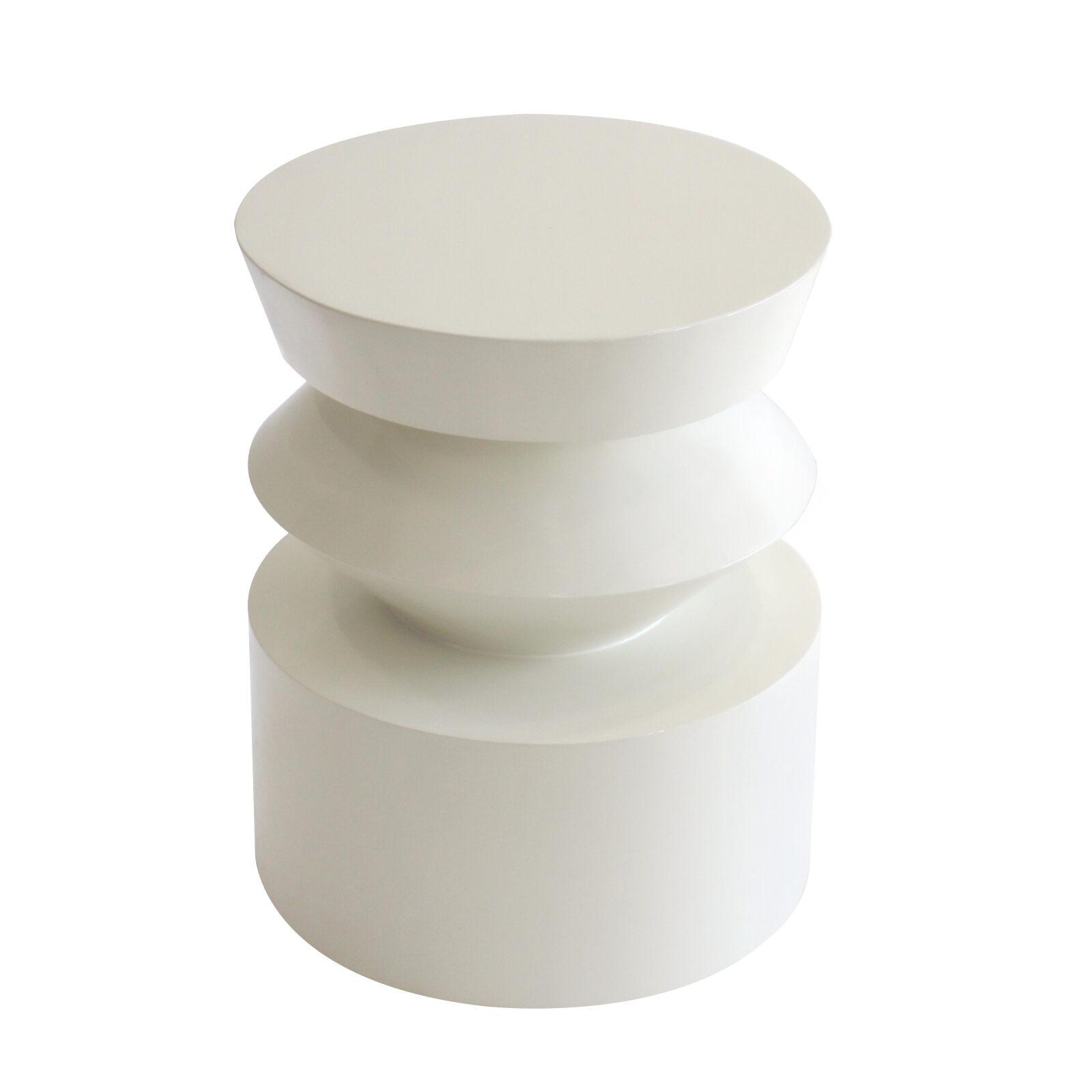 Mesa de centro efecto lacado redonda, Ø40 cm estilo retro