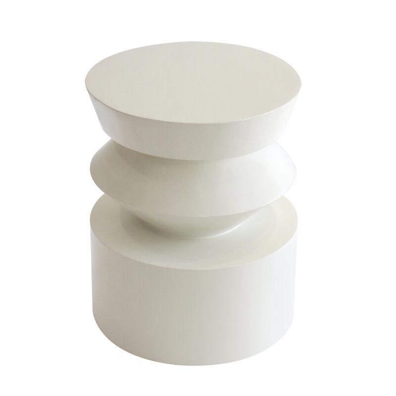 Mesa de centro efecto lacado redonda, Ø40 cm estilo retro