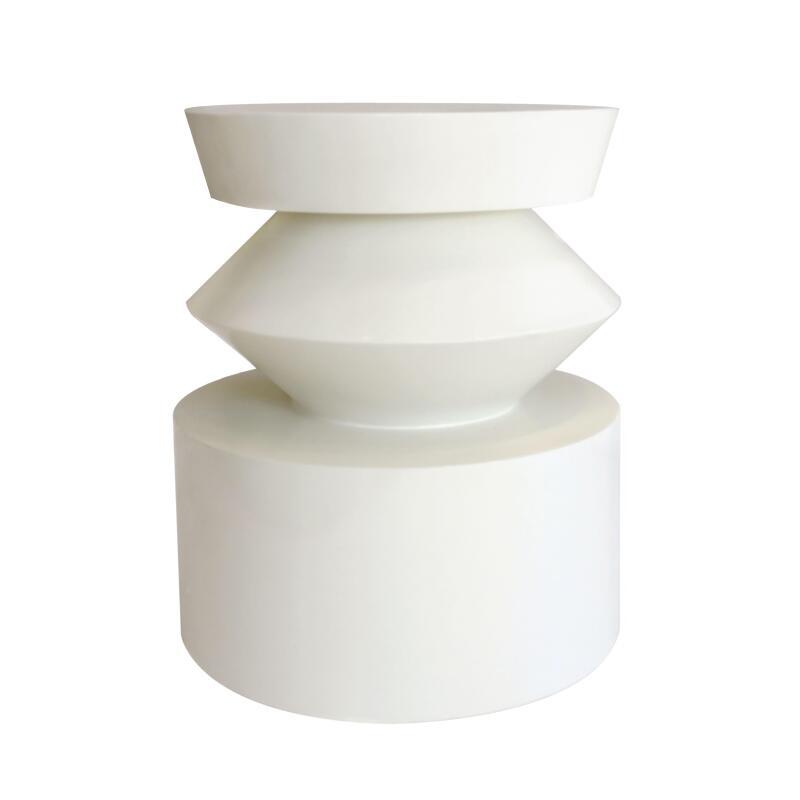 Mesa de centro efecto lacado redonda, Ø40 cm estilo retro (3/4)