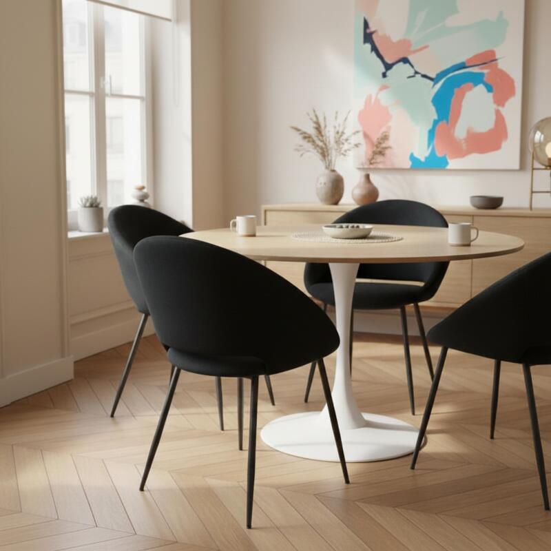 Sillas de terciopelo y metal - Lote de 2 (3/8)