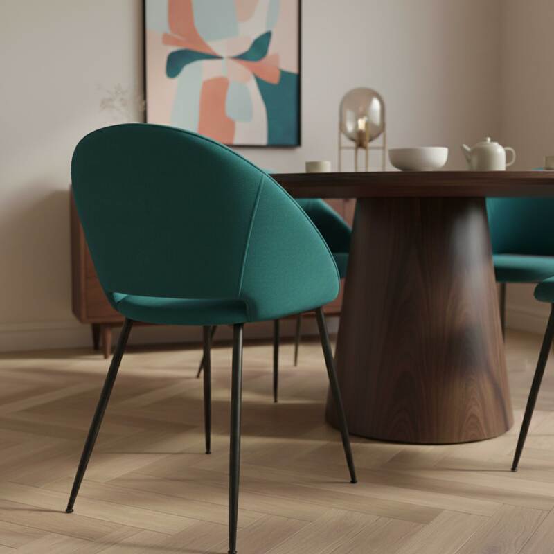 Sillas de terciopelo y metal - Lote de 2 (3/8)