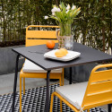 Mesa de jardín cuadrada de metal 70 x 70 cm