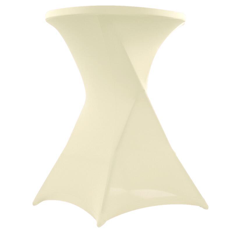 Mesa alta plegable 80x110 cm y funda elástica color marfil