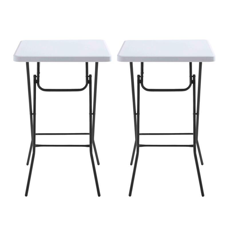 Mesa alta plegable 68x68x110 cm - Lote de 2