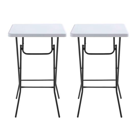 Mesa alta plegable 68x68x110 cm - Lote de 2