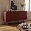 Aparador liso 2 puertas 3 cajones efecto lamas 150 cm - Lifestyle