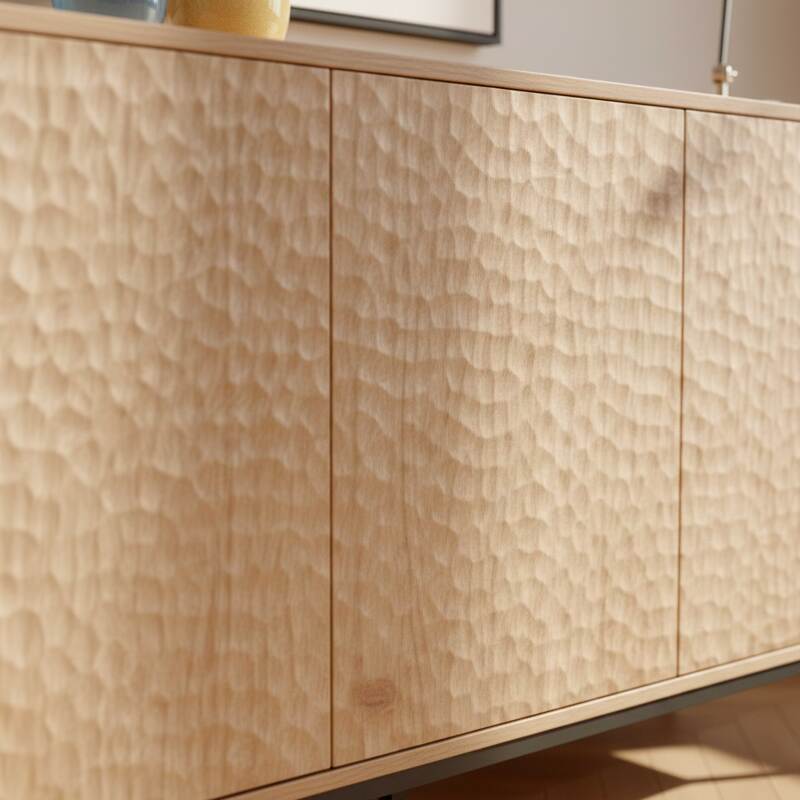 Aparador efecto madera 3 puertas de 147 cm (3/8)