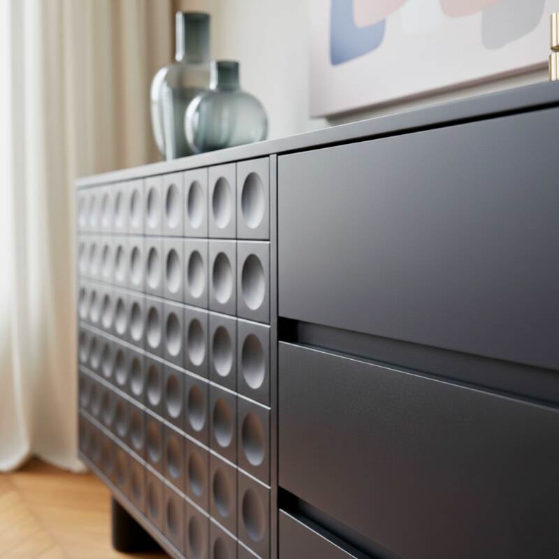 Aparador liso 2 puertas 3 cajones 160 cm (3/7)