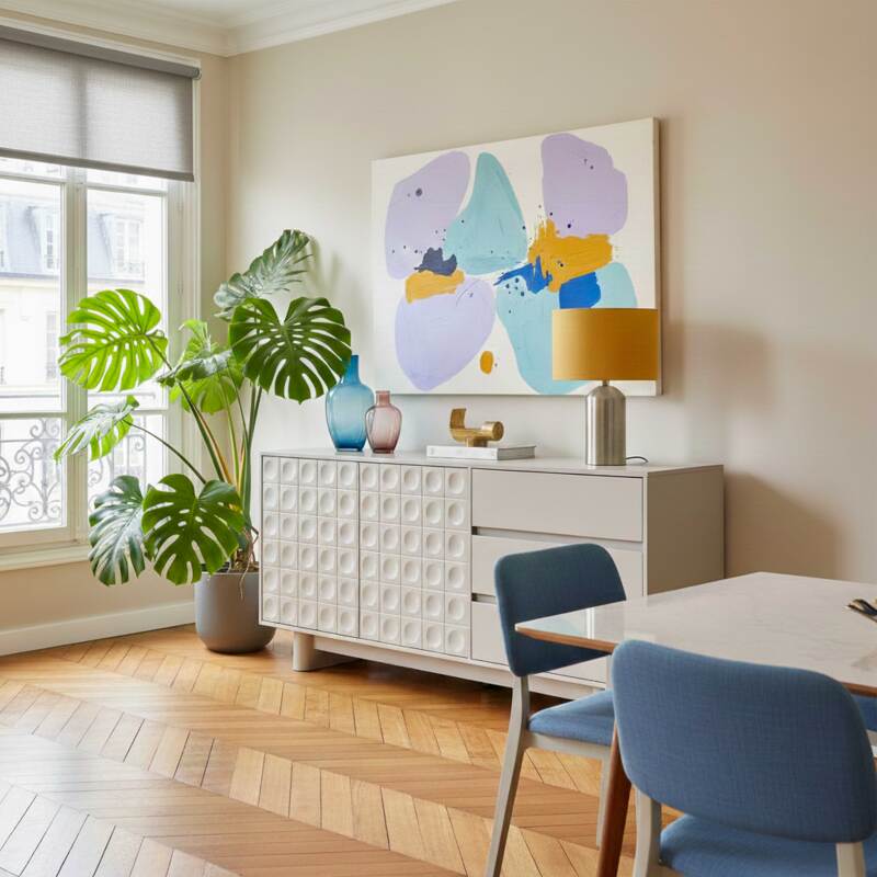 Aparador liso 2 puertas 3 cajones 160 cm