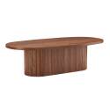 Mesa de centro efecto madera FSC® ovalada 120x60 cm estilo boho