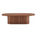 Mesa de centro efecto madera FSC® ovalada 120x60 cm estilo boho