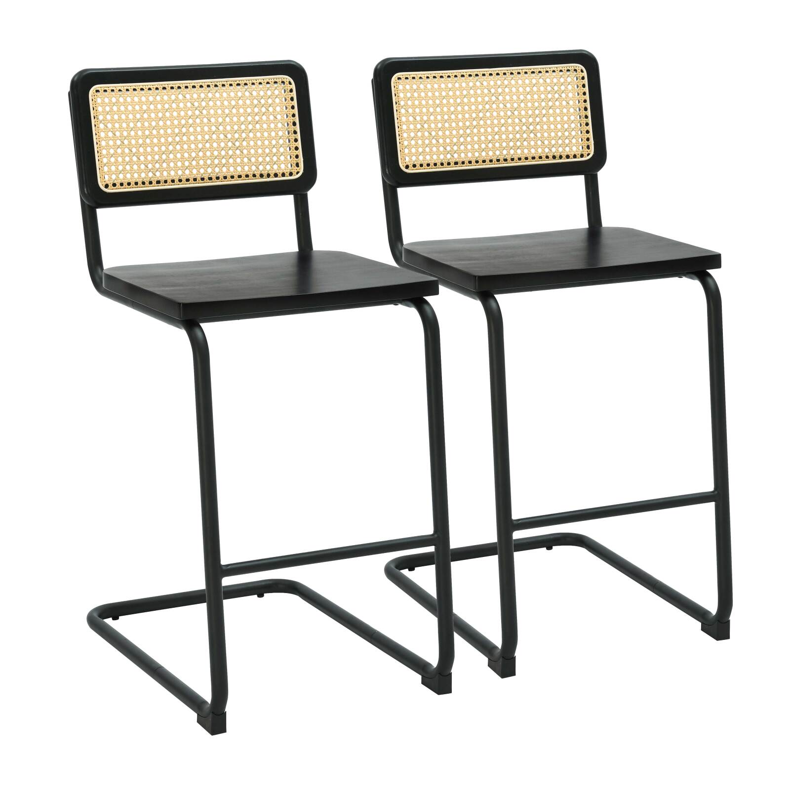 Sillas altas de madera y metal - Lote de 2