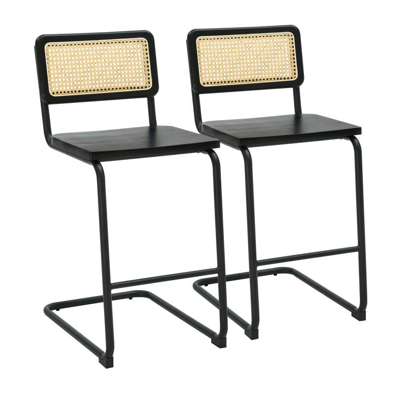 Sillas altas de madera y metal - Lote de 2