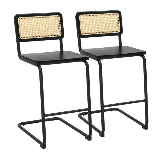 Sillas altas de madera y metal - Lote de 2 | Oviala