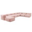 Sofá modular de exterior para 8 personas con 5 sillones, 2 sillones esquineros y 1 puf