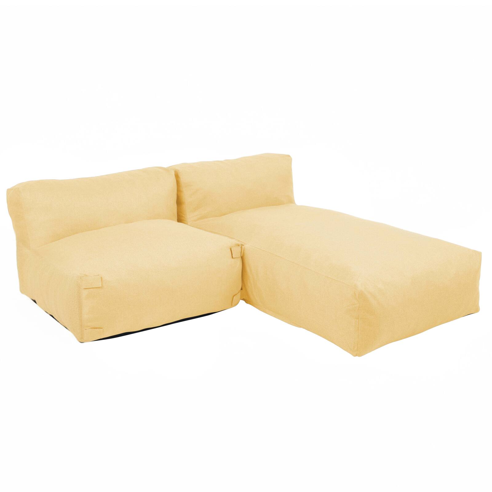 Sofá modular de exterior para 2 personas con 1 sillón y 1 chaise longue