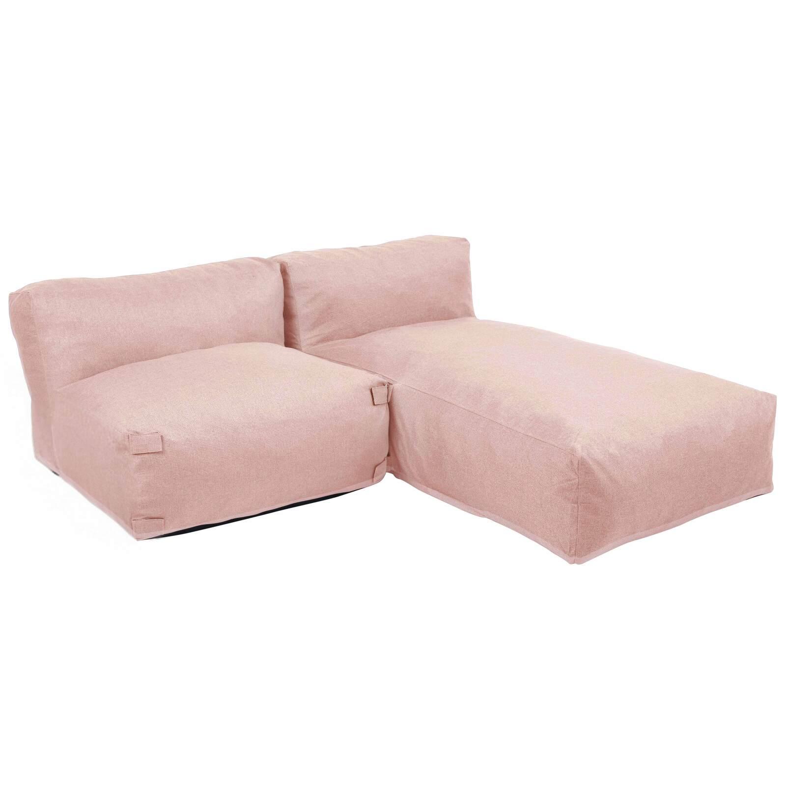 Sofá modular de exterior para 2 personas con 1 sillón y 1 chaise longue