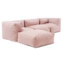 Sofá modular de exterior para 4 personas con 1 sillón, 2 sillones esquineros y 1 puf