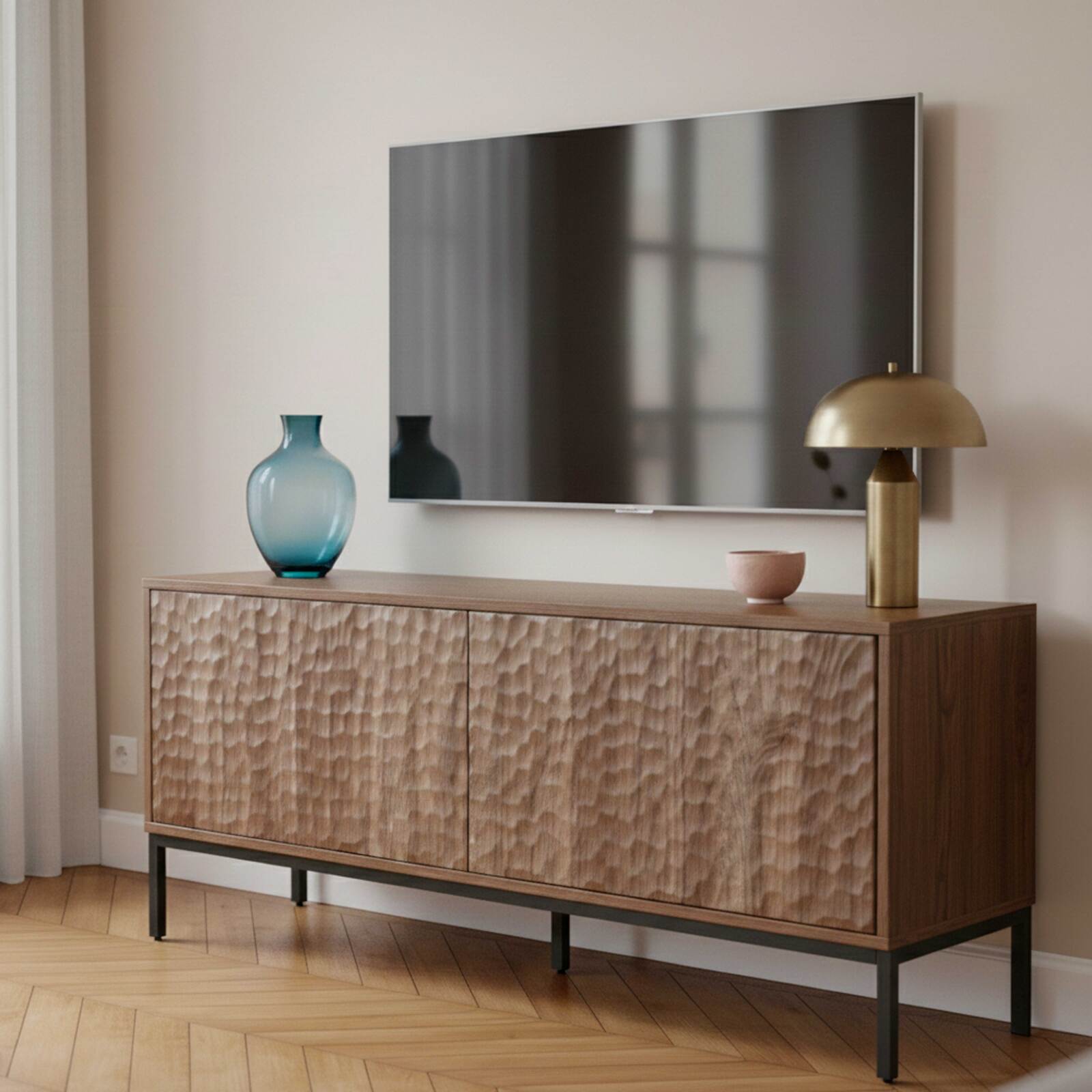 Mueble TV de efecto madera 120 cm