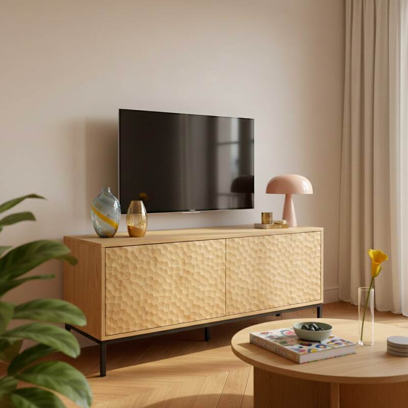 Mueble TV de efecto madera 120 cm (2/8)