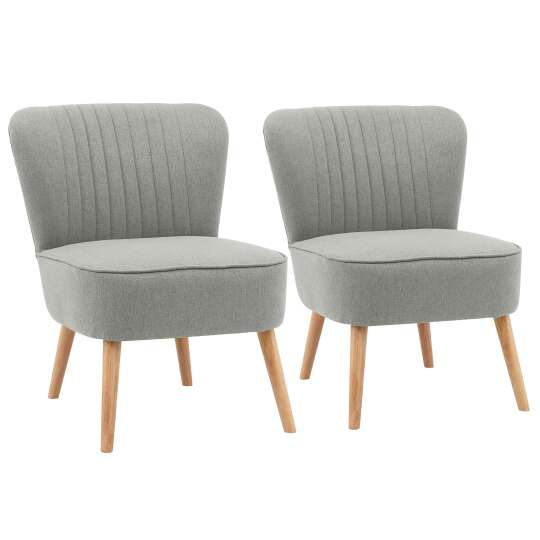 Sillones sapo de tela y madera - Lote de 2 | Oviala