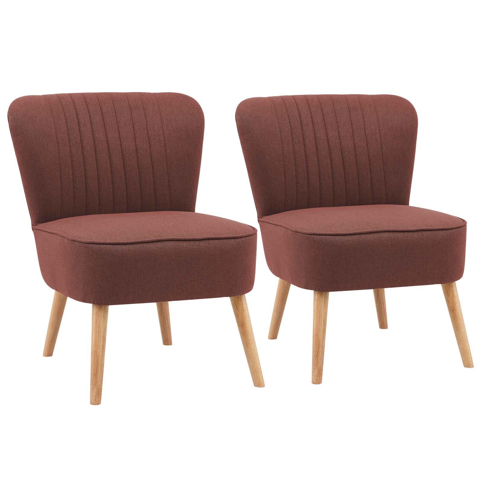 Sillones sapo de tela y madera - Lote de 2