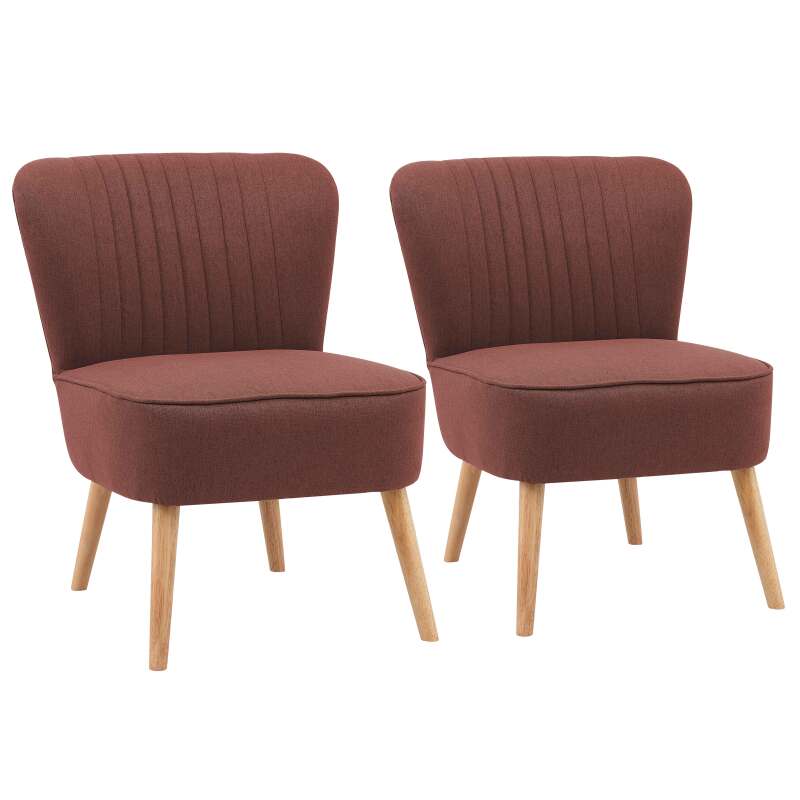 Sillones sapo de tela y madera - Lote de 2