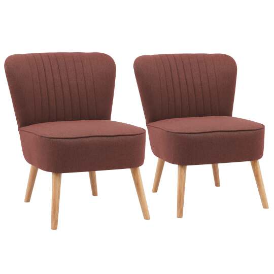 Sillones sapo de tela y madera - Lote de 2