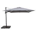 Parasol excéntrico 3x3 m cuadrado inclinable giratorio 360° y 4 losas de lastre rellenables